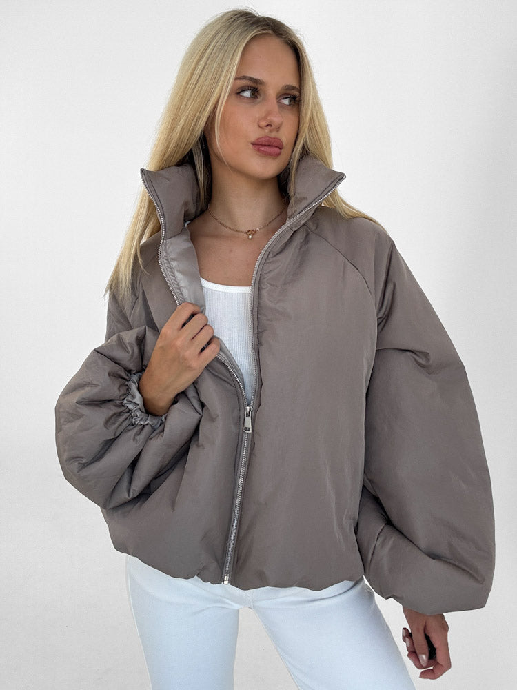 "Puffy" stylische Steppjacke - mocca
