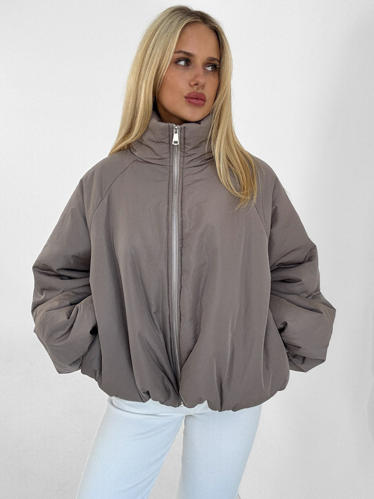 "Puffy" stylische Steppjacke - mocca