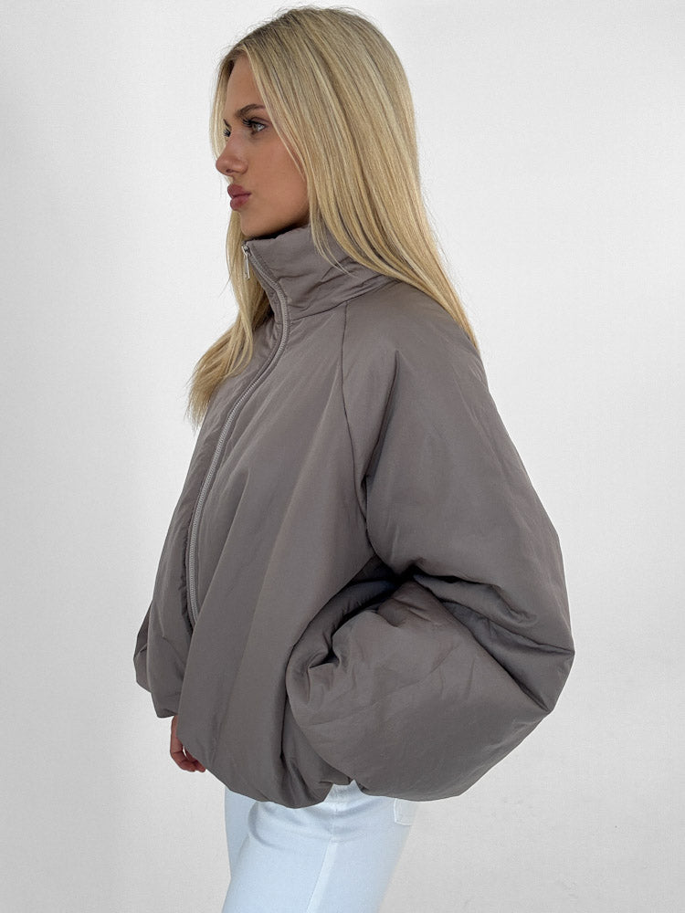 "Puffy" stylische Steppjacke - mocca