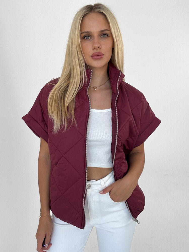 "Luciana" stylische Steppeste - bordeaux