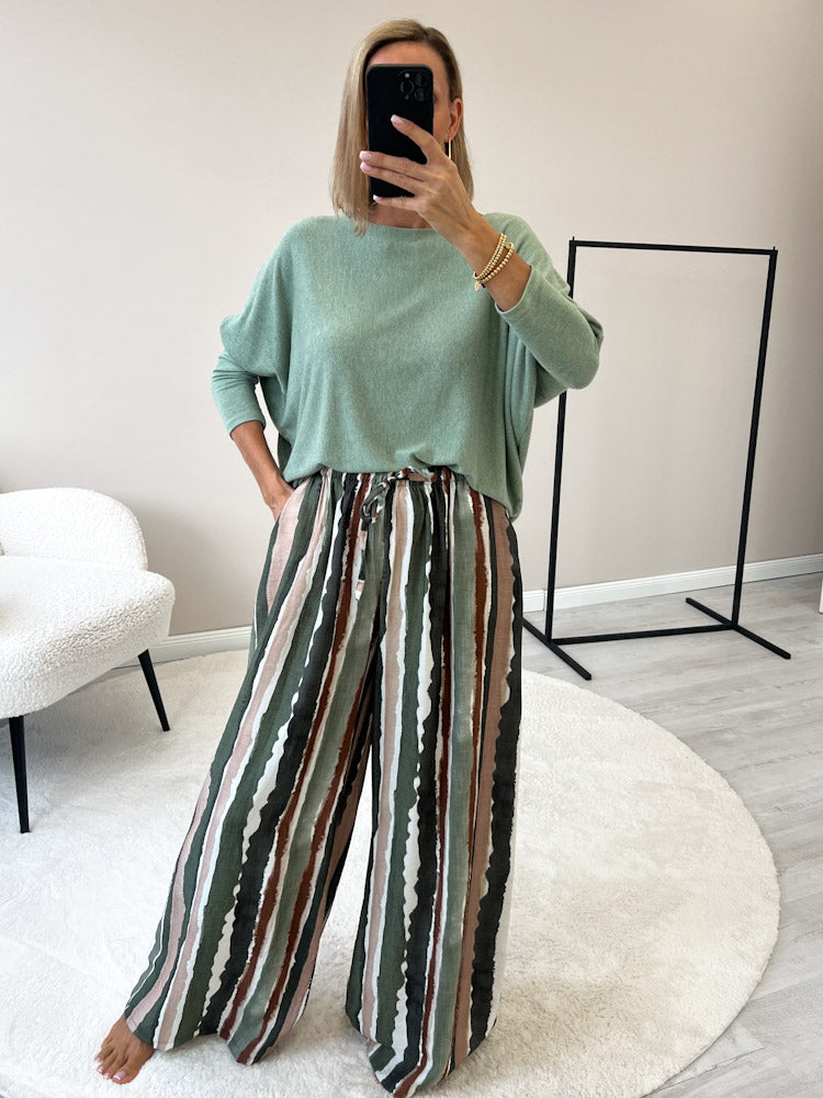 "Soft" weiches Longshirt aus Viscose & Wolle - light matcha