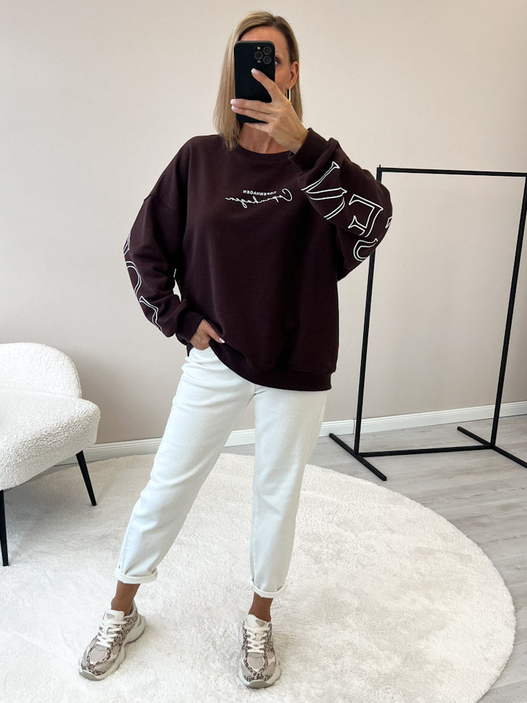 "Copenhagen" schönes Sweatshirt aus Baumwolle - braun