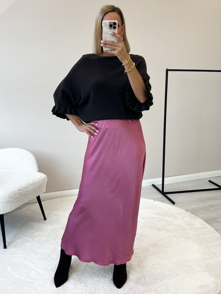 "Silky Maxi" stylischer Rock aus Viscose - beere