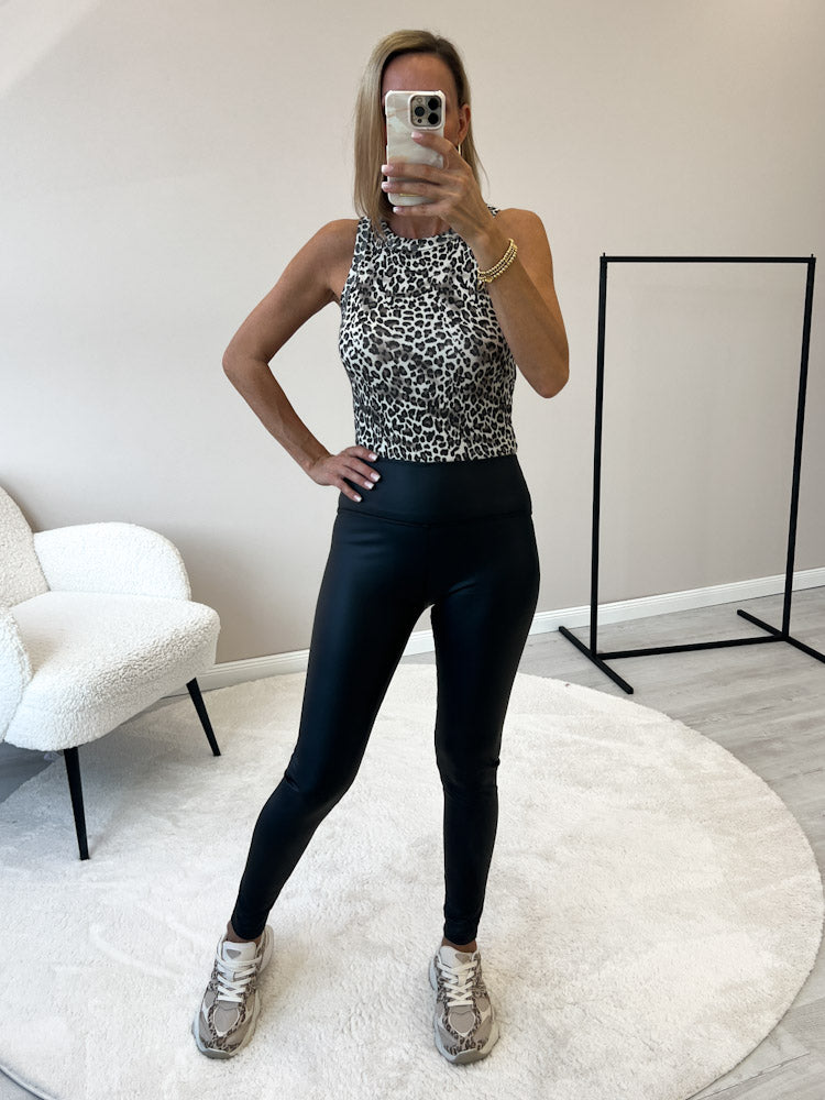 "Reggio" Leggings in Lederoptik - schwarz