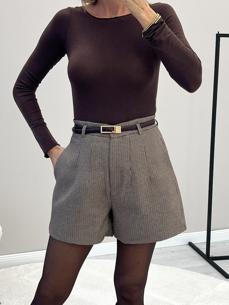 "Hazel" Premium Short aus Viscose - braun/ bordeaux