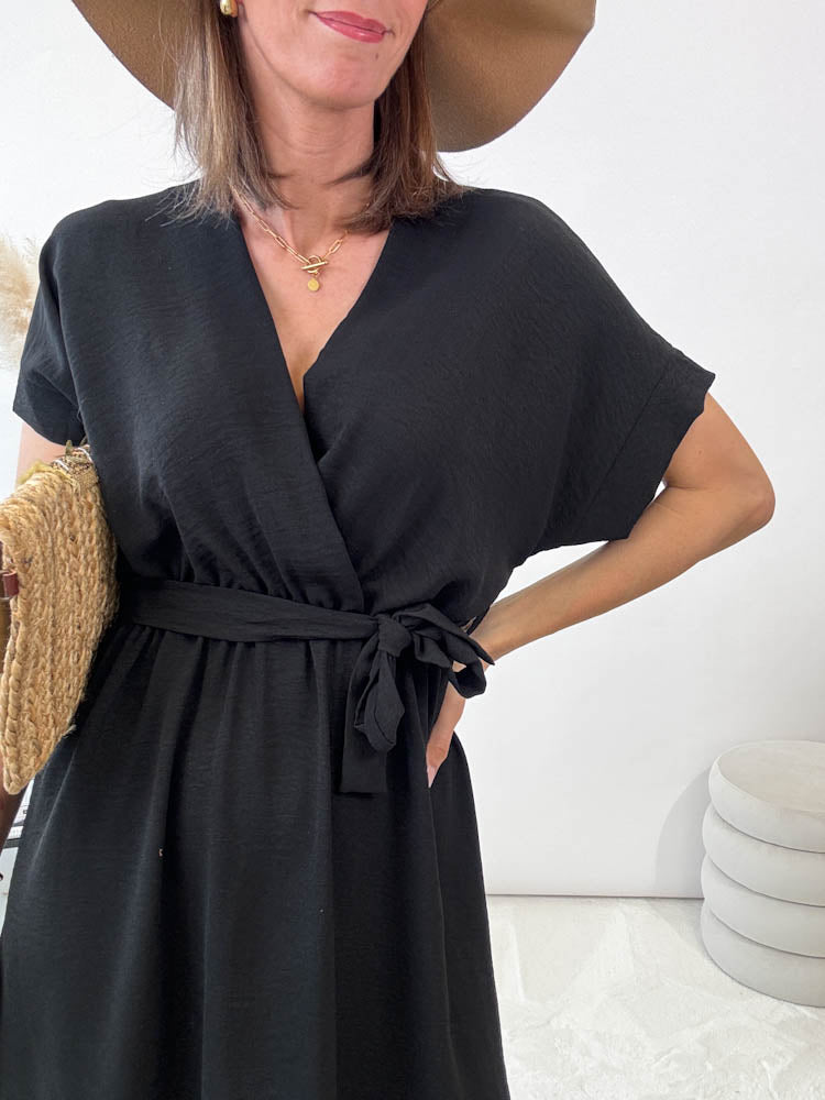 "Sunshine Midi" süßes Sommerkleid - schwarz