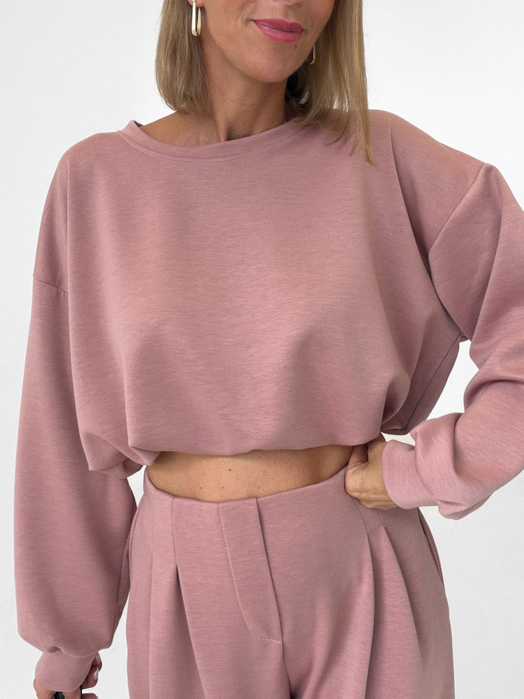 "Pari Pulli" weicher Pullover aus Butterstoff - altrosa