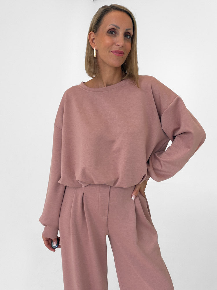 "Pari Pulli" weicher Pullover aus Butterstoff - altrosa