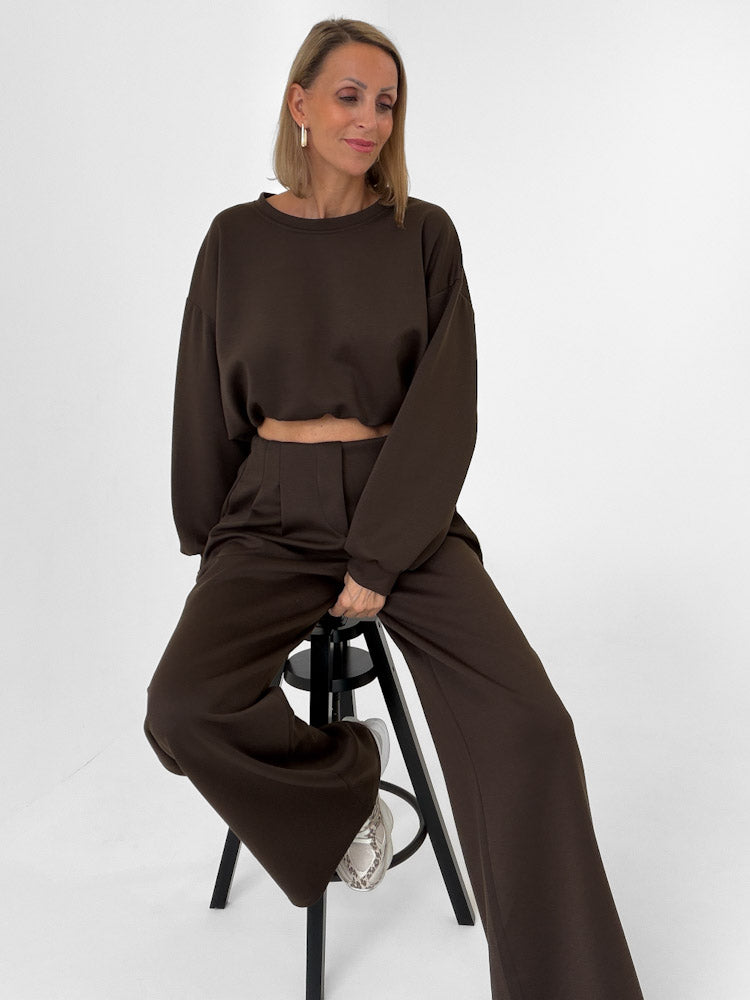 "Pari Pulli" weicher Pullover aus Butterstoff - chocobraun