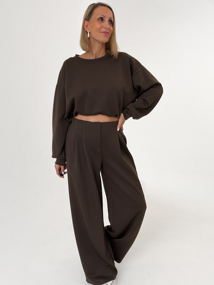 "Pari Pulli" weicher Pullover aus Butterstoff - chocobraun