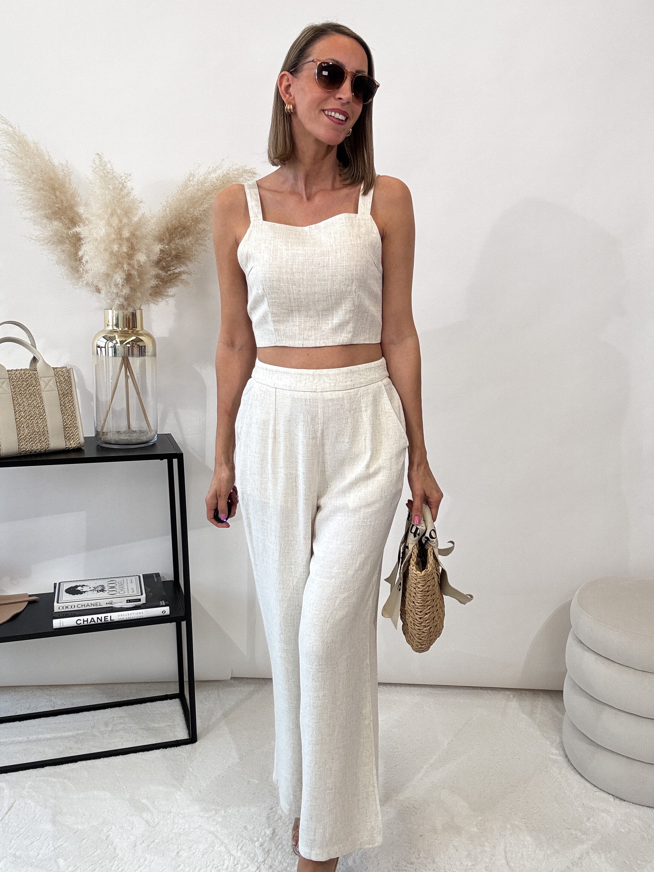 "Lino" Leinen Hose - beige