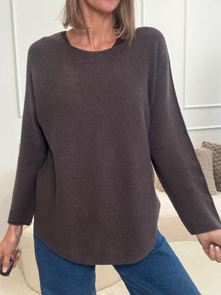 „Vicenza" weicher Pullover mit Viscose - braun