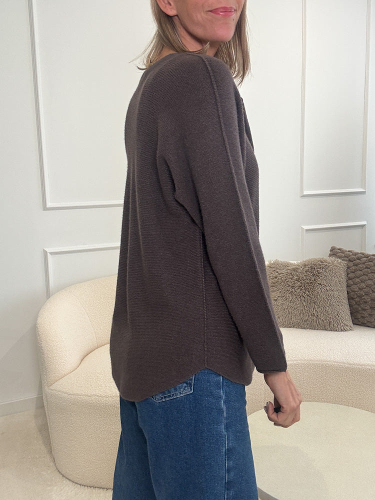 „Vicenza" weicher Pullover mit Viscose - braun