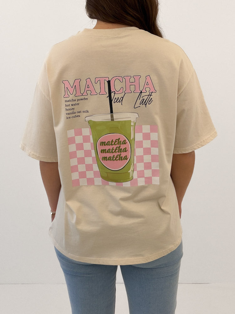 "Matcha Maus" tolles Shirt mit Statement - beige