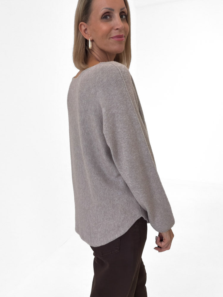 "Vicenza" weicher Pullover mit Viscose - mocca
