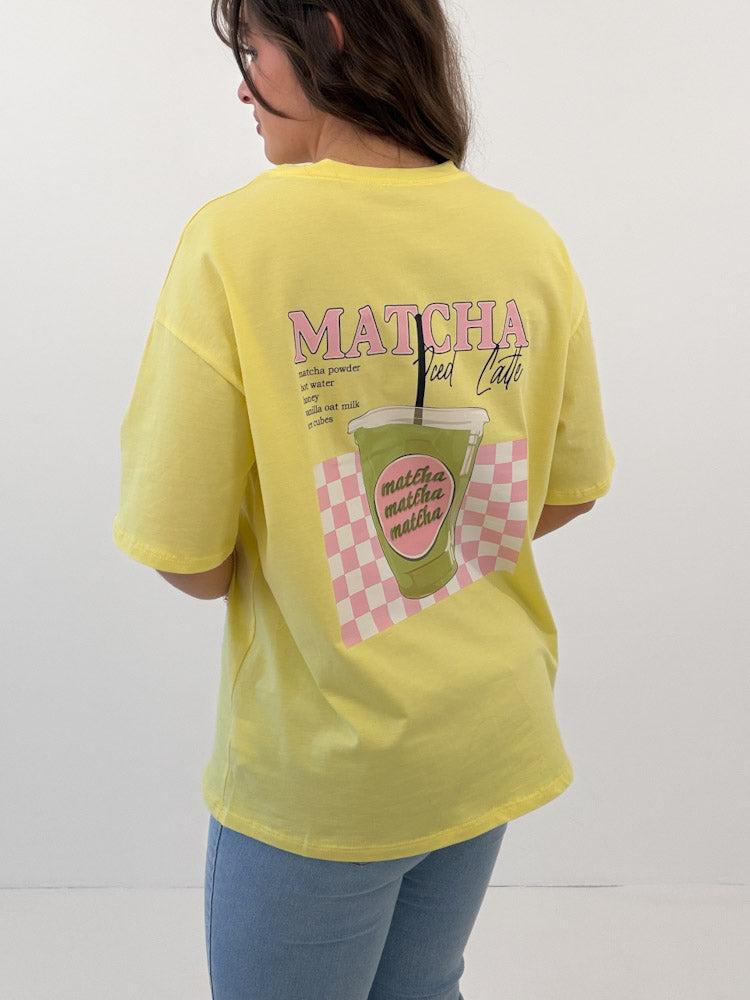 "Matcha Maus" tolles Shirt mit Statement - gelb