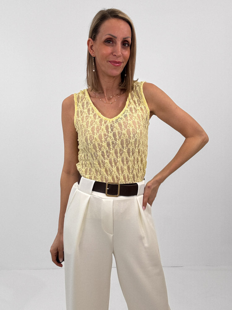 "Summer Lace" Top aus weicher Spitze - lemon ice