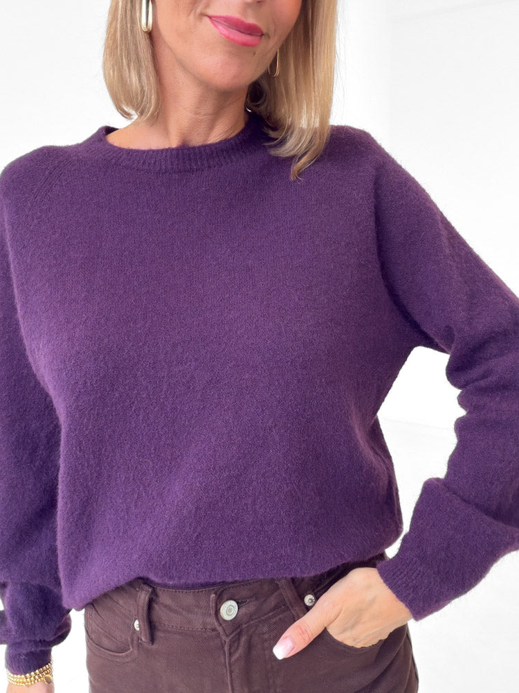 "Lucia" weicher Pullover - plum