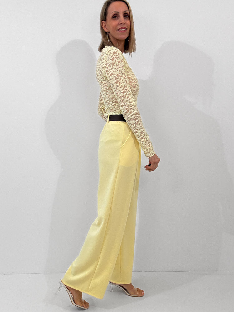 "Pari" elastische Hose aus Viskose - lemon ice