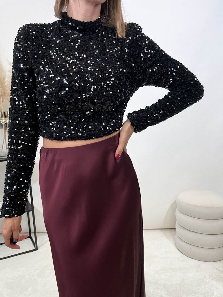 "Silky Maxi" viscose Rock - bordeaux
