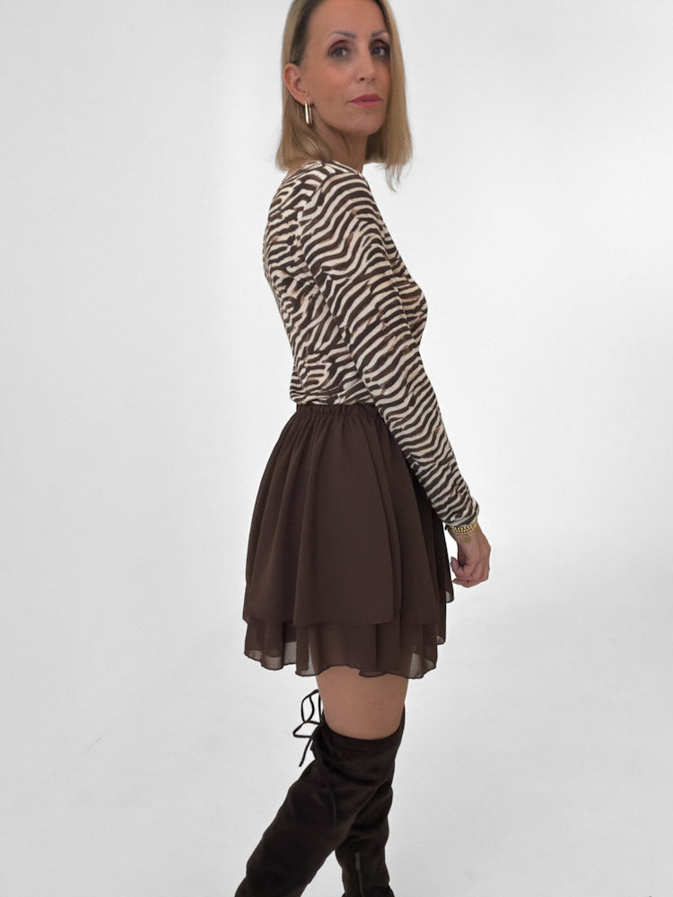 "Bella Skort" weicher Hosenrock - chocobraun