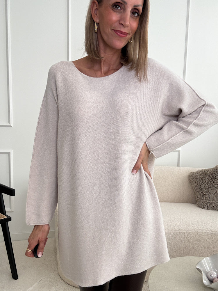 „Vicenza Long" weicher Pullover mit Viscose - beige
