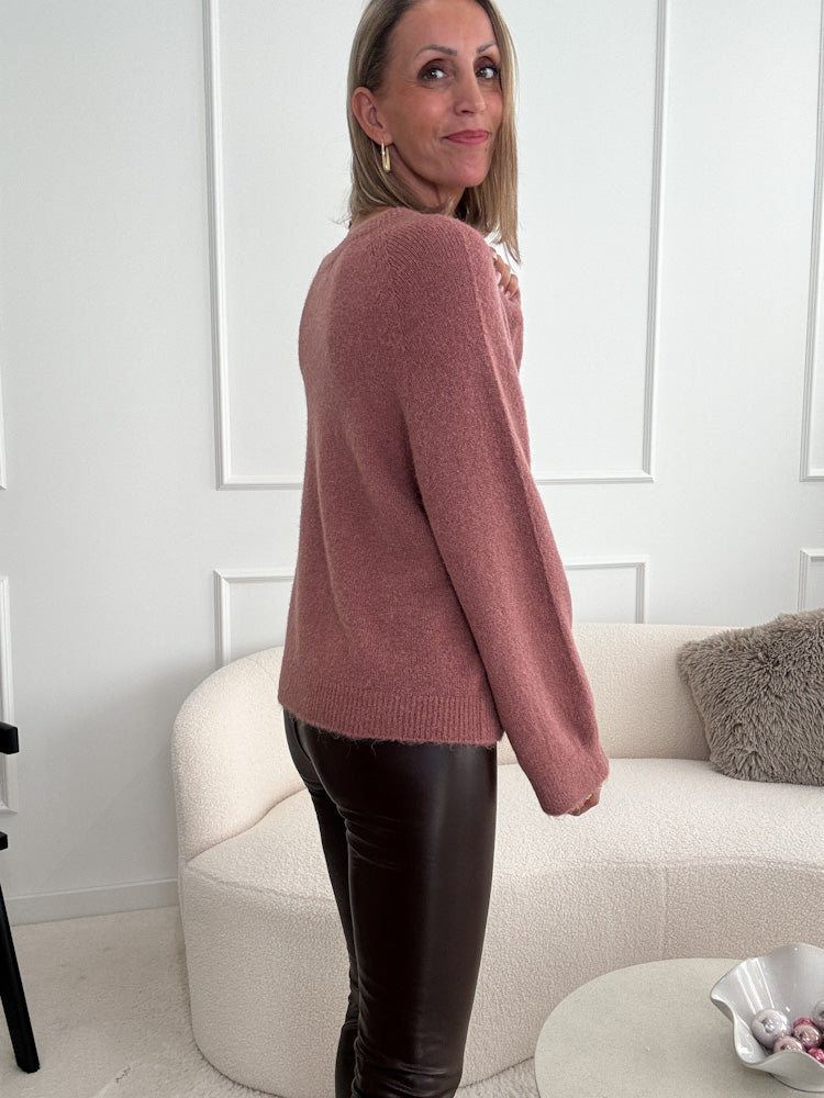 „Lana" kuscheliger Baby Alpaka Pullover - canyon rose