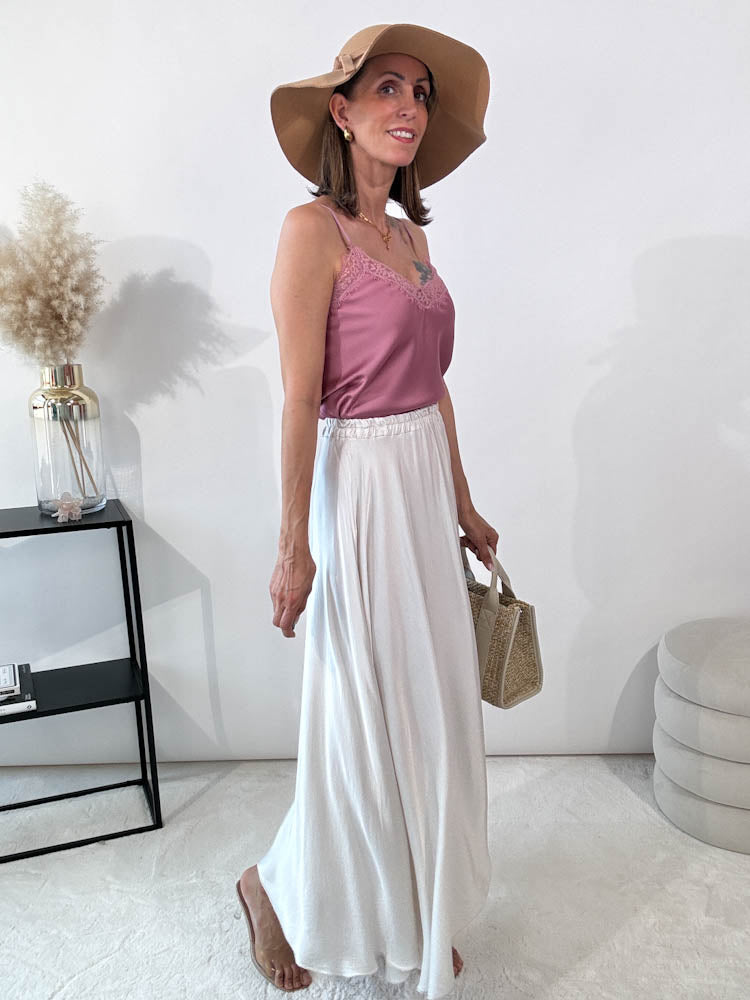 "Silky Bell Maxi" Rock aus Viskose - beige