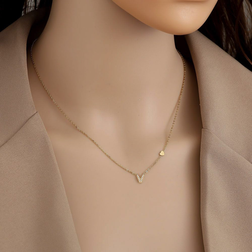 "Nice Diamond Alphabet" wunderschöne Kette mit Buchstaben - gold