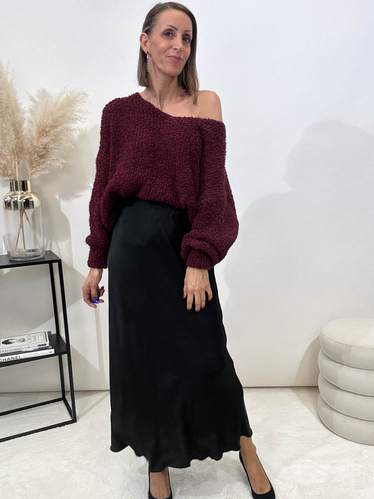 "Silky Maxi" viscose Rock - schwarz