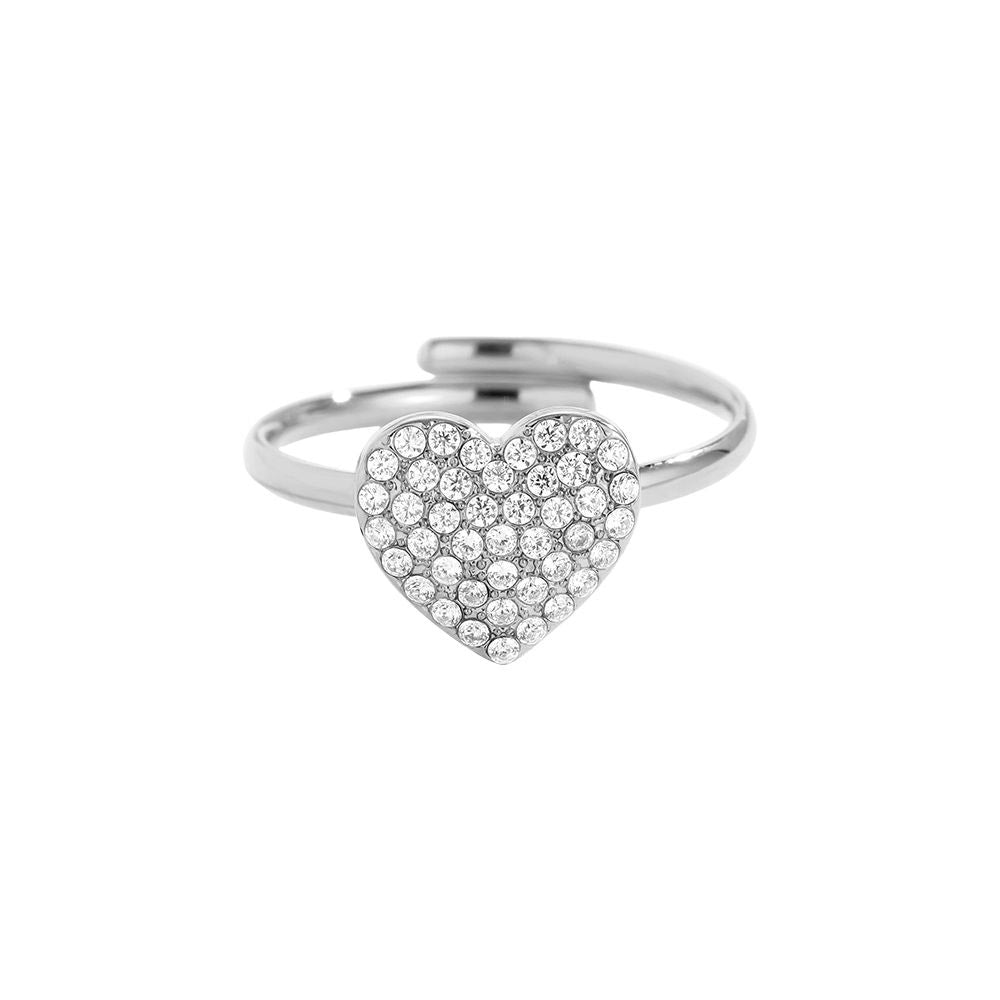 "Sparkling Diamond Heart" stylischer Ring - silber