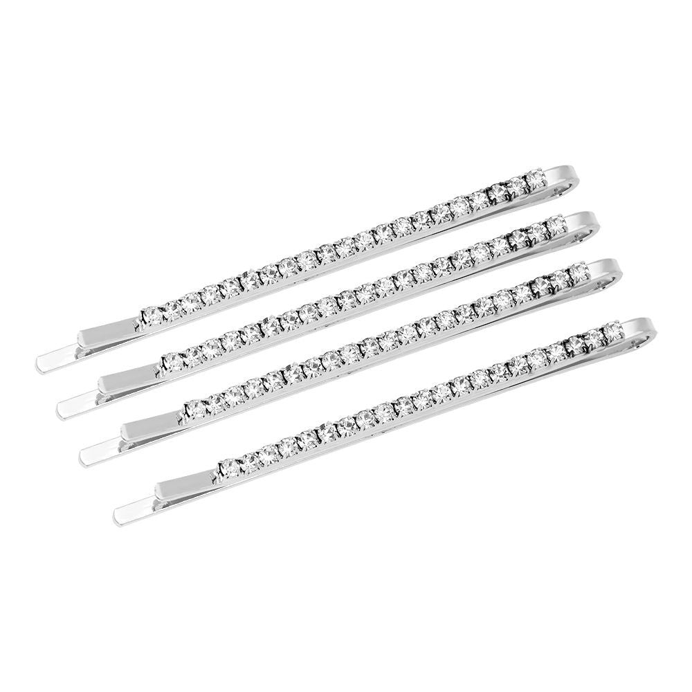 "Diamond Hair Clip" 2er Haarklammer Set - silber