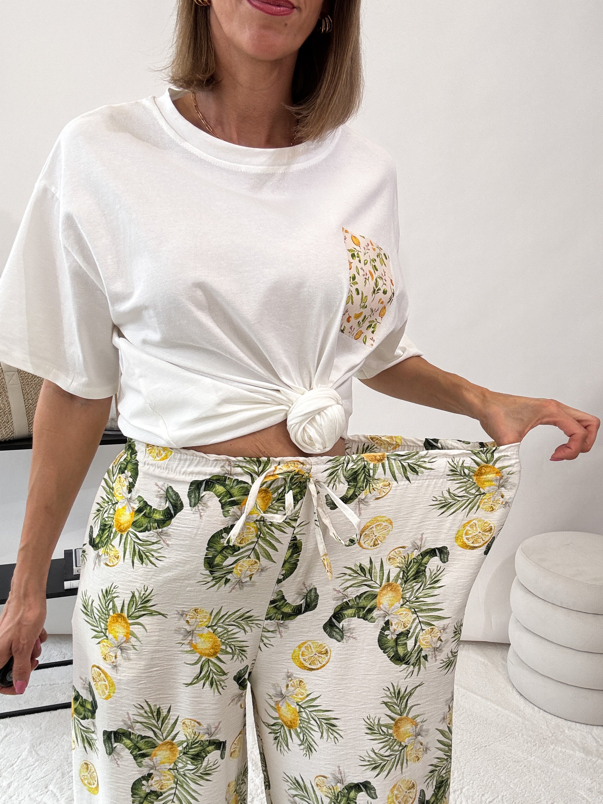"Limon" Hose aus Viskose - creme