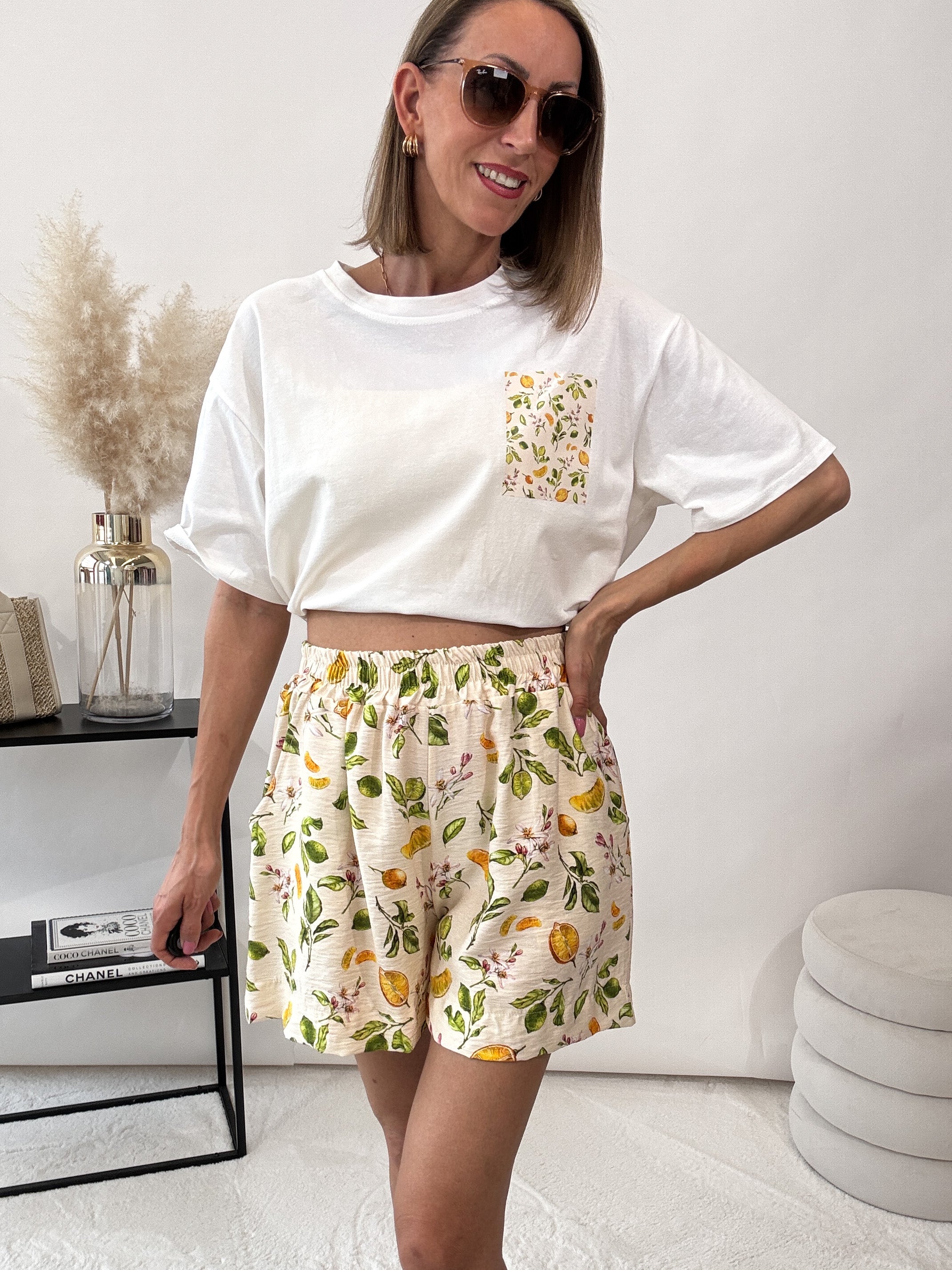 "Lemon" Short aus Viscose - hellbeige