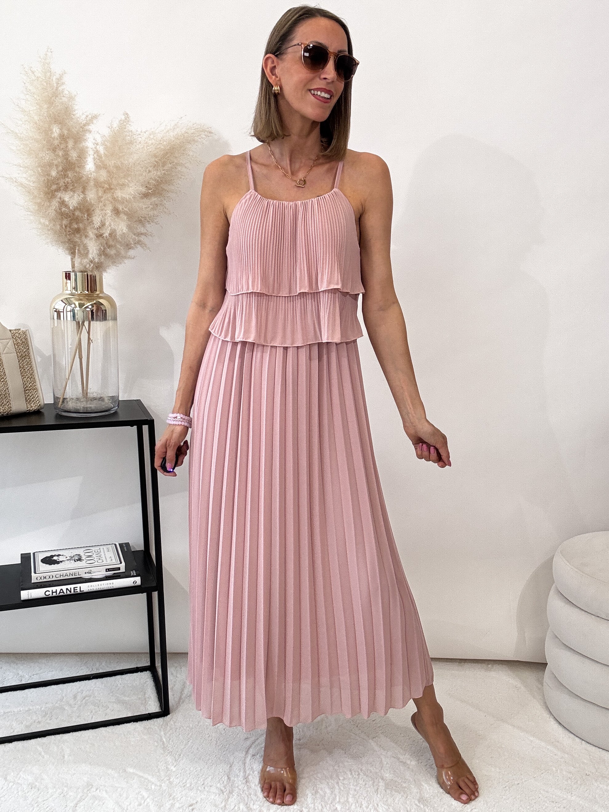 "Milano" Plissee Kleid - rosa