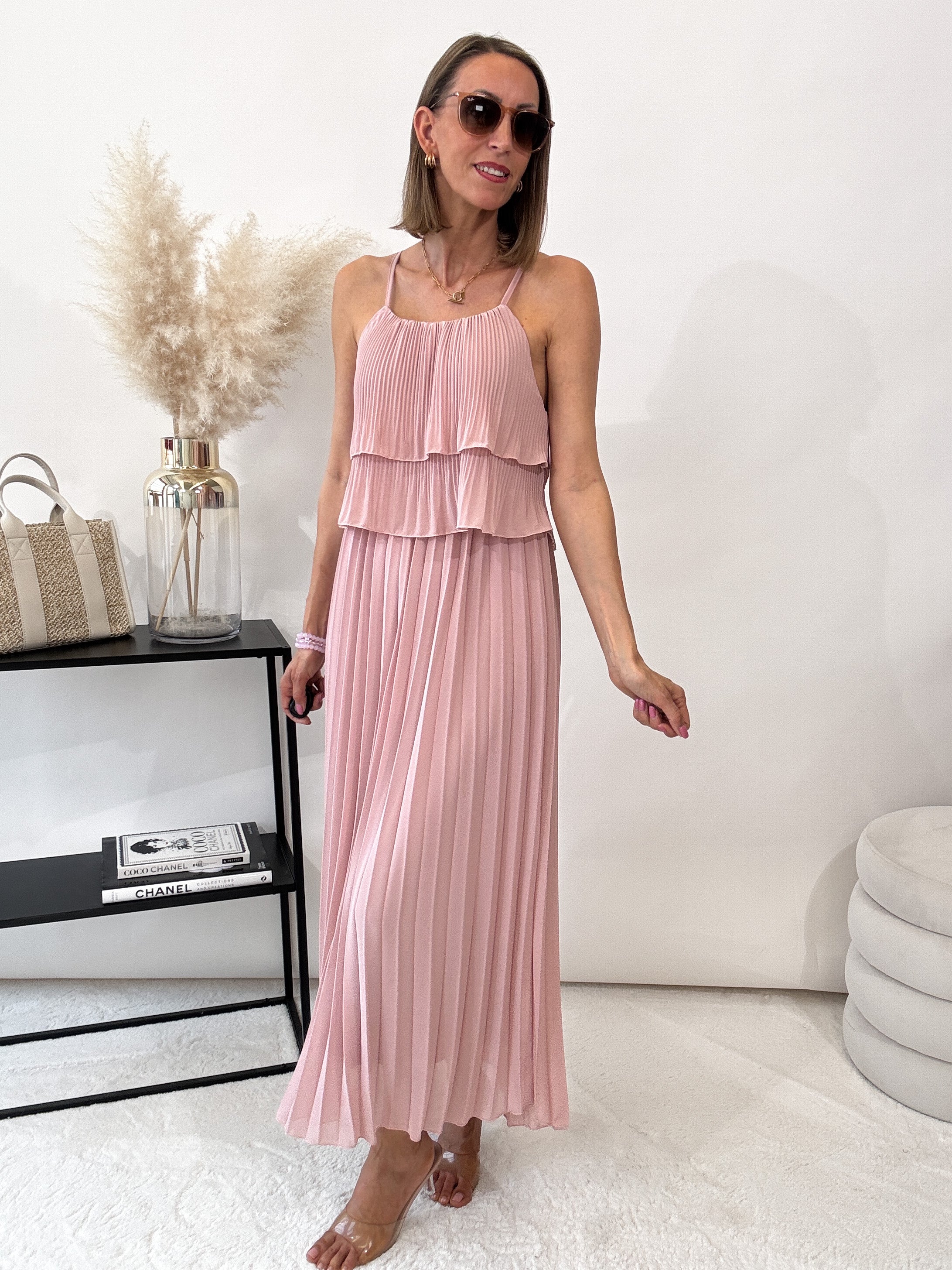 "Milano" Plissee Kleid - rosa