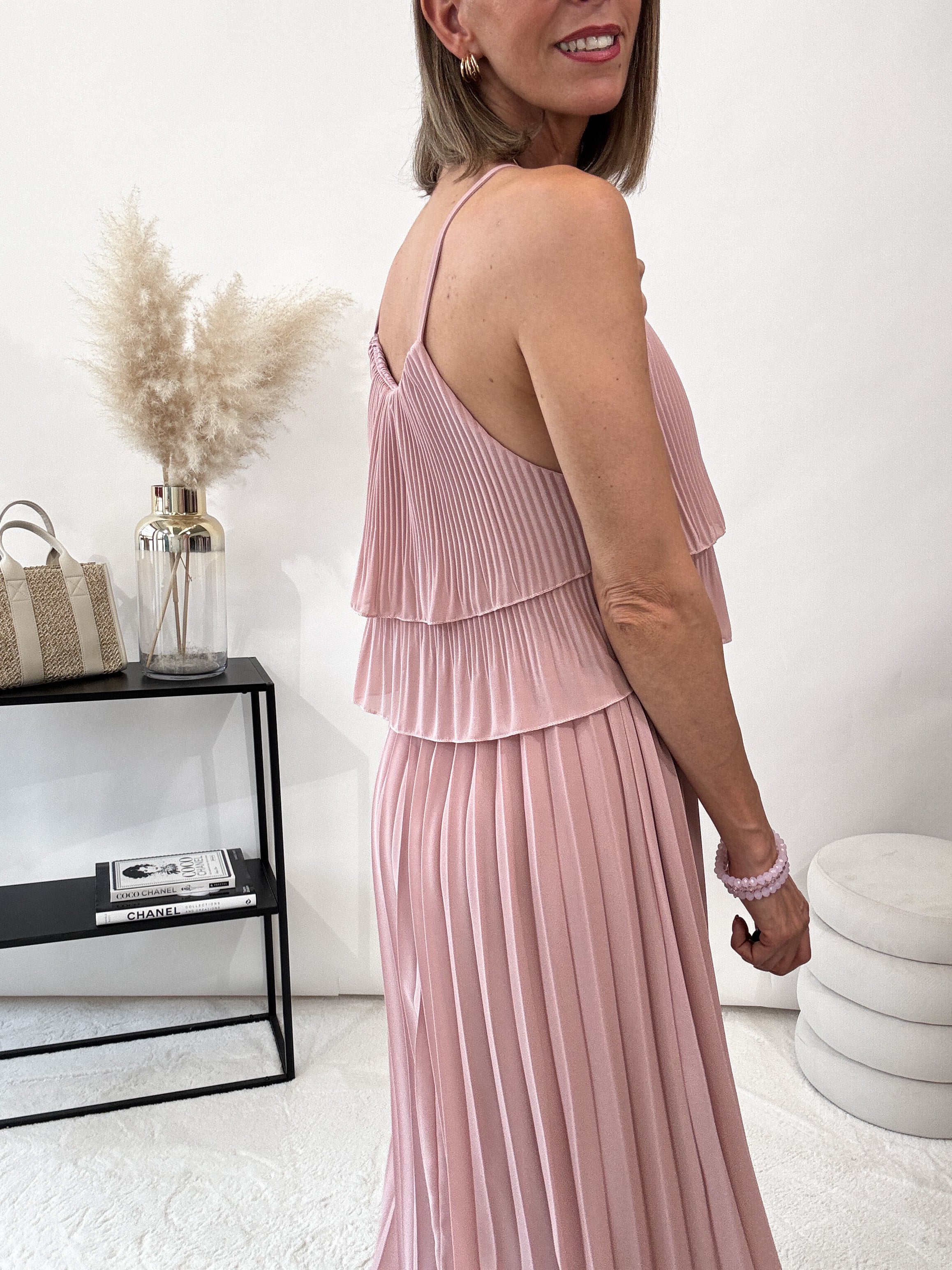 "Milano" Plissee Kleid - rosa