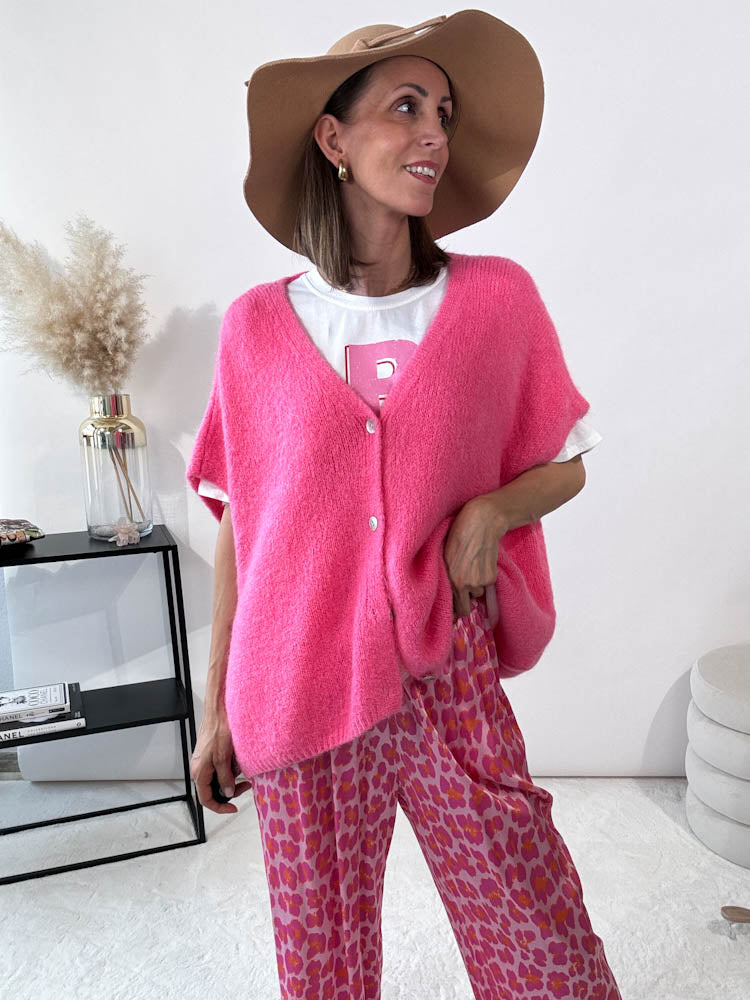 "Florida Vest" kuscheliger Cardigan - pink