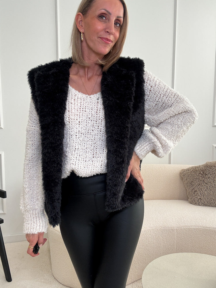 "Teddy Glam Vest" schicke Weste - schwarz