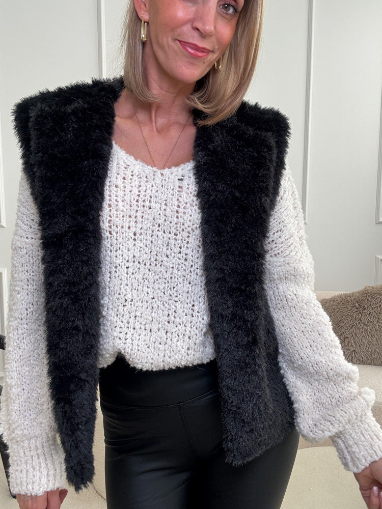"Teddy Glam Vest" schicke Weste - schwarz