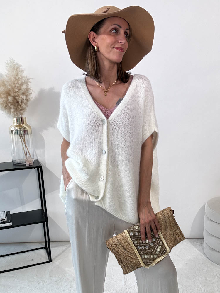 "Florida Vest" kuscheliger Cardigan - creme