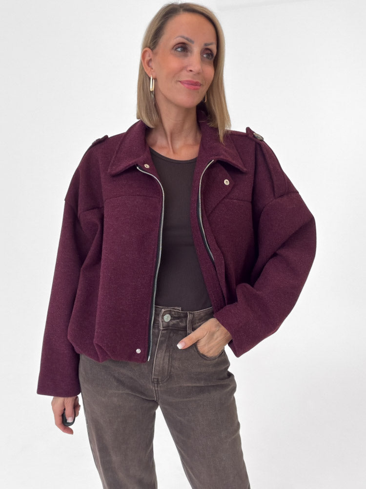 "New Mona" weiche Jacke - bordeaux