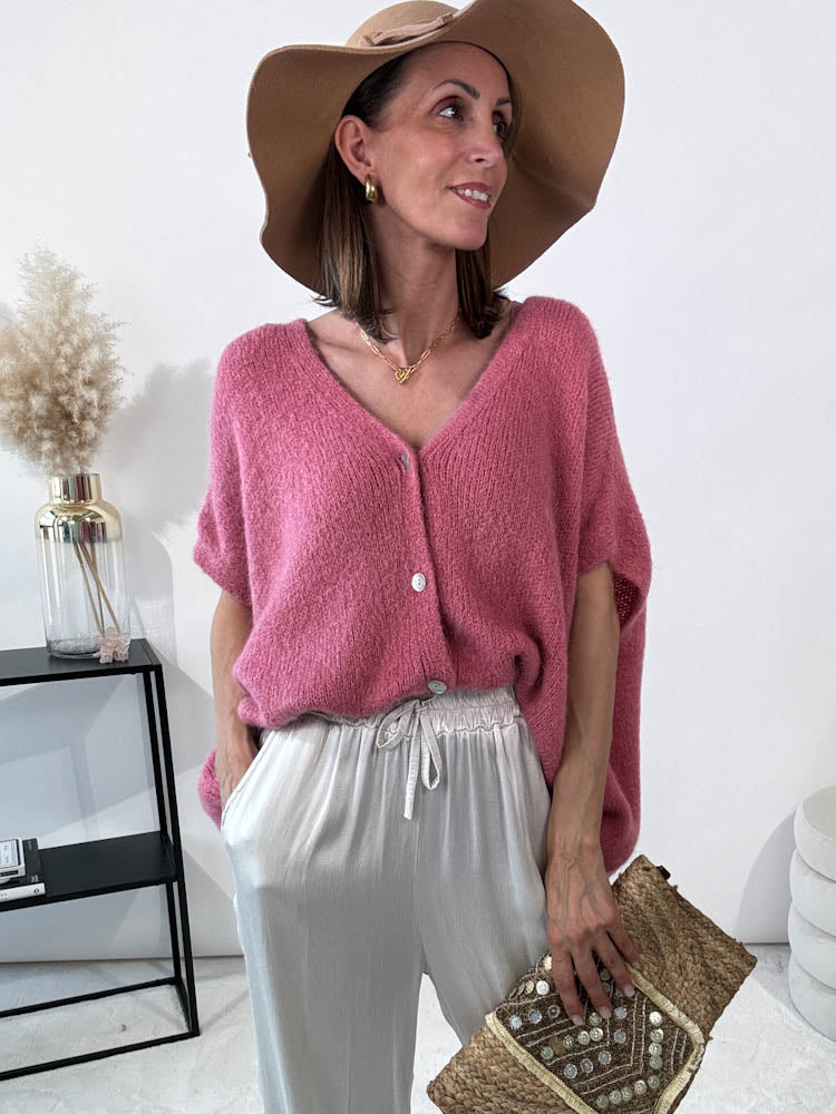 "Florida Vest" kuscheliger Cardigan - beere