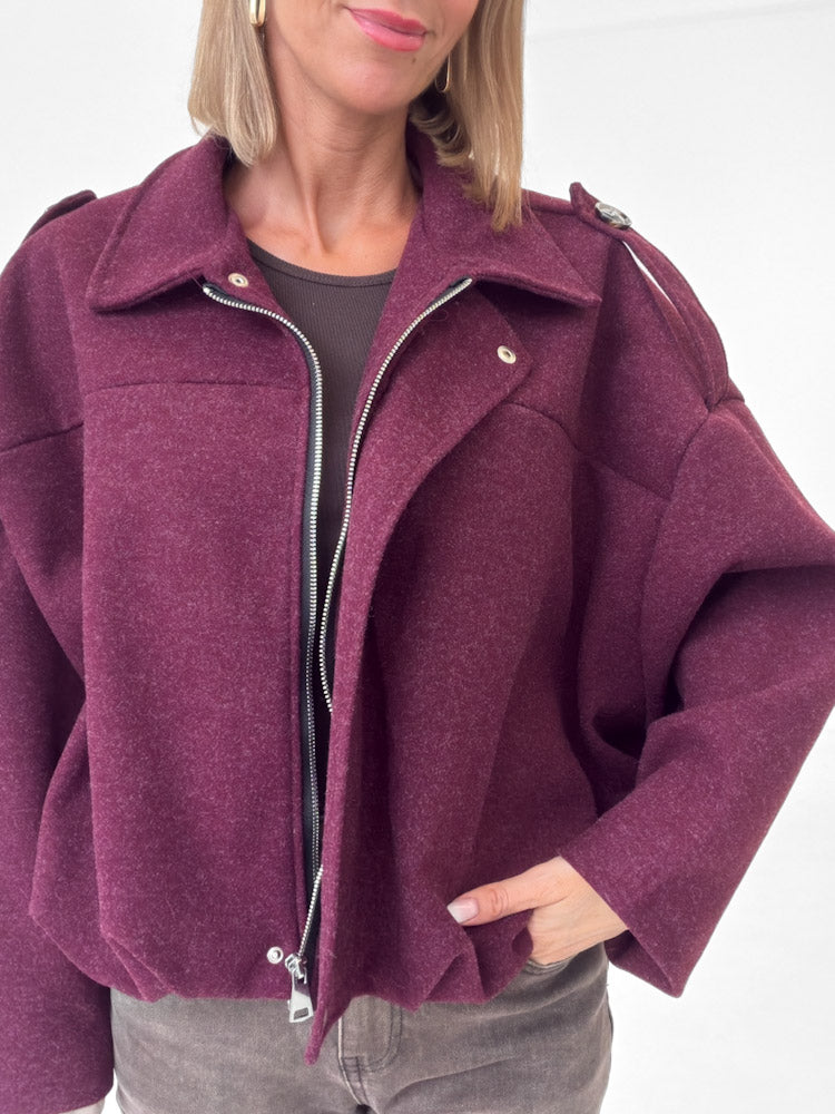"New Mona" weiche Jacke - bordeaux
