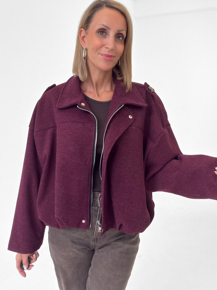 "New Mona" weiche Jacke - bordeaux