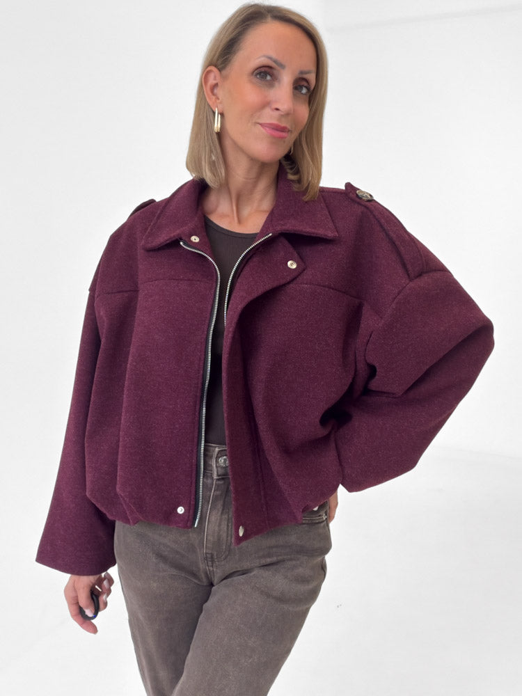 "New Mona" weiche Jacke - bordeaux