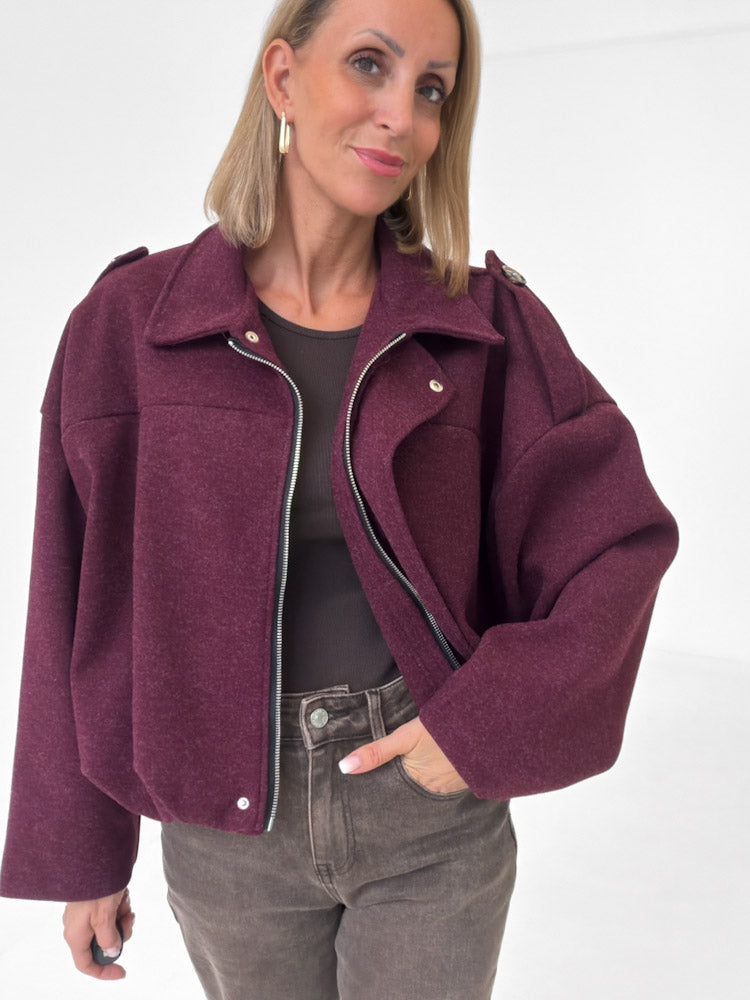 "New Mona" weiche Jacke - bordeaux