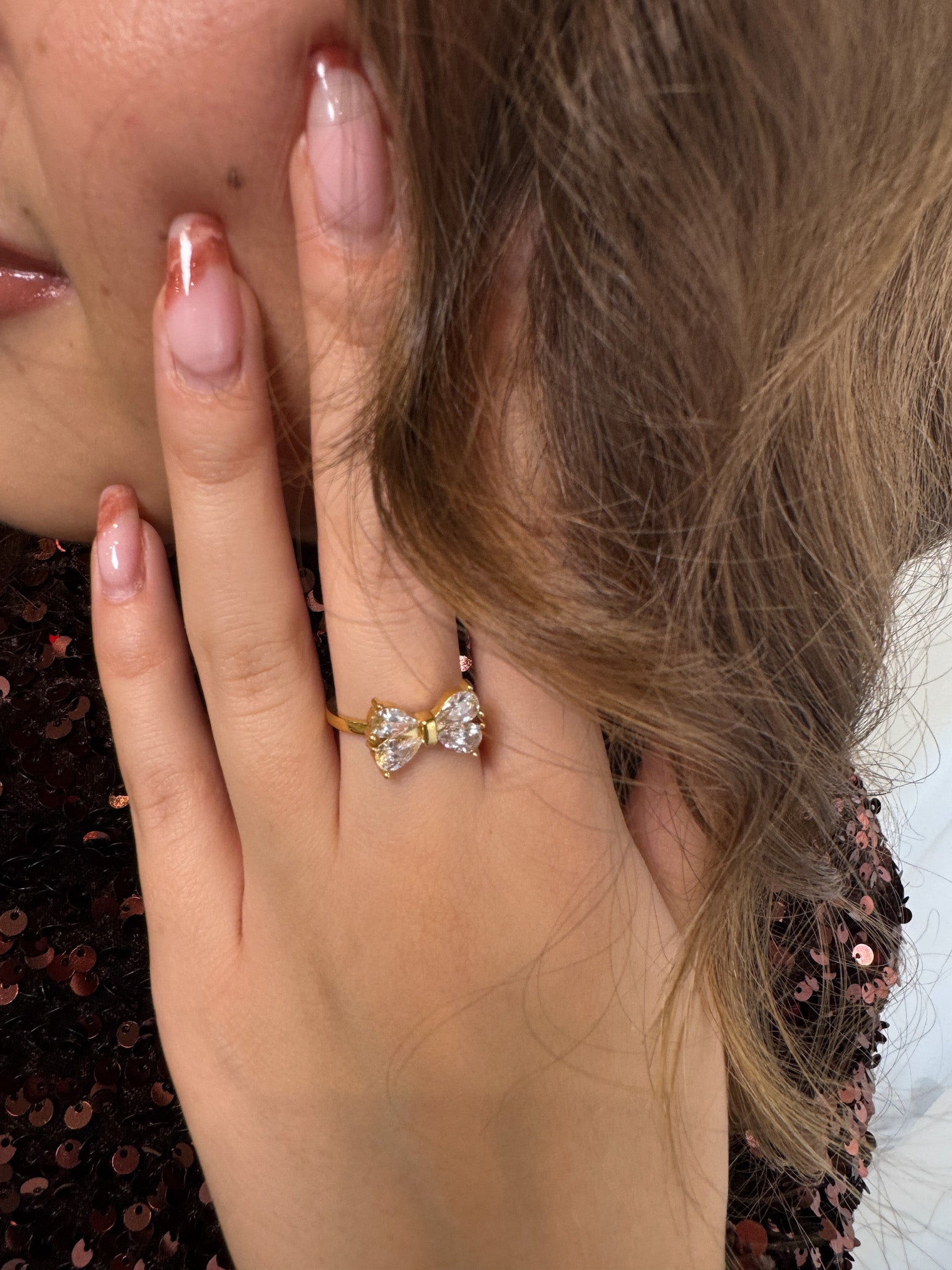 "X-MAS Bow" wunderschöner Ring - gold