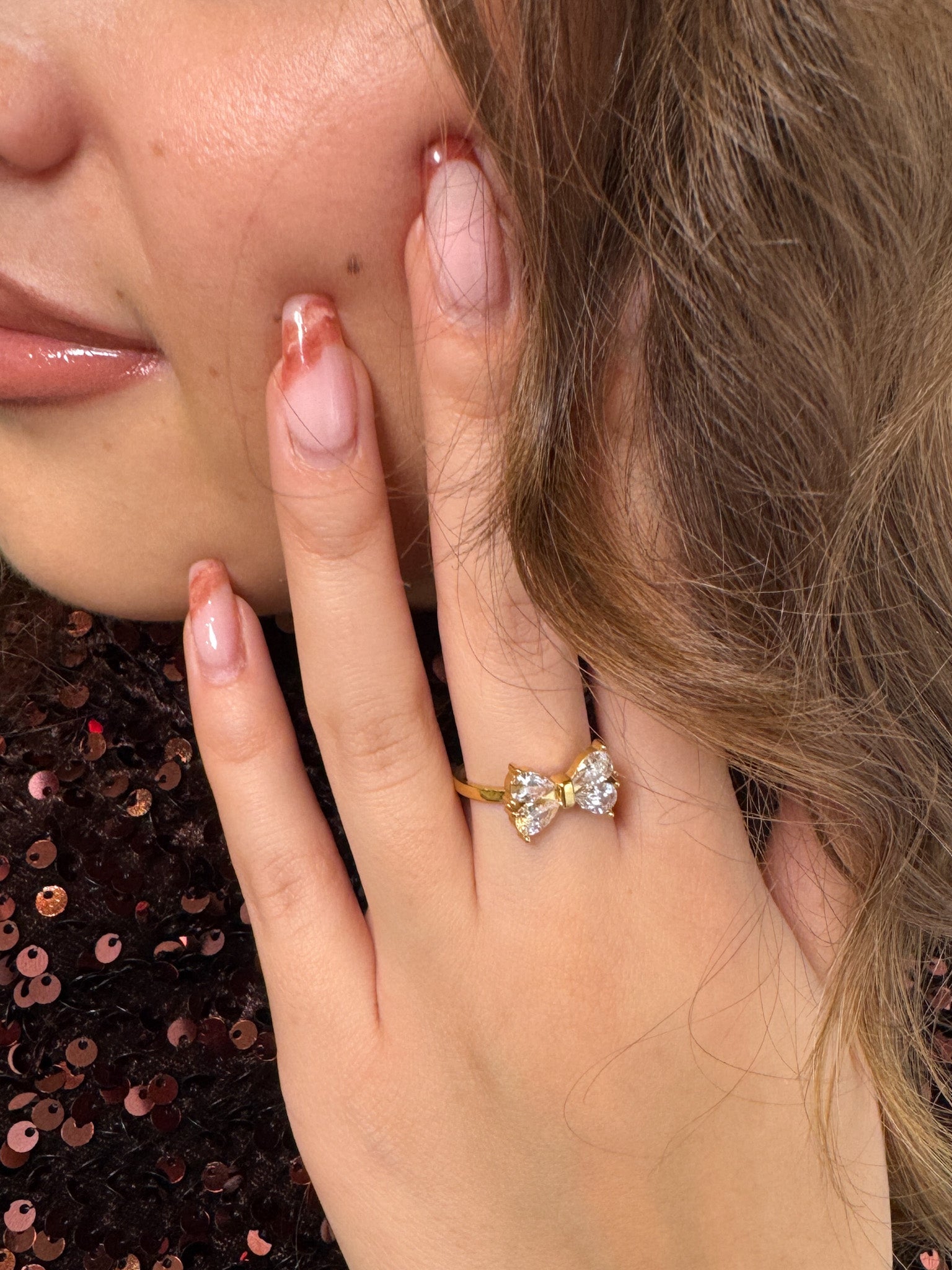 "X-MAS Bow" wunderschöner Ring - gold