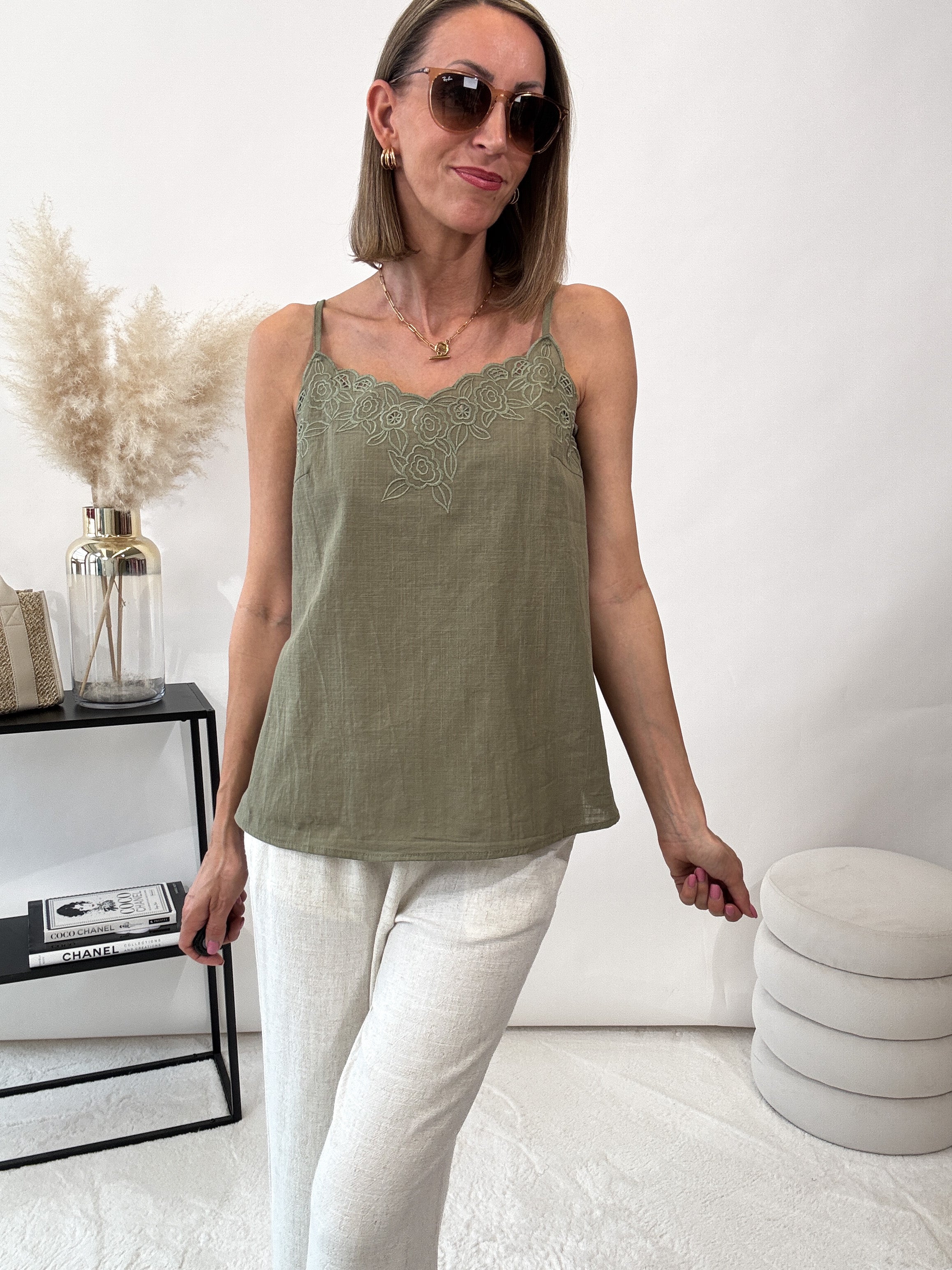 "Wildflower" süßes Top - khaki